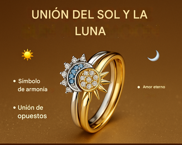 Anillo Sol y Luna Brillantes