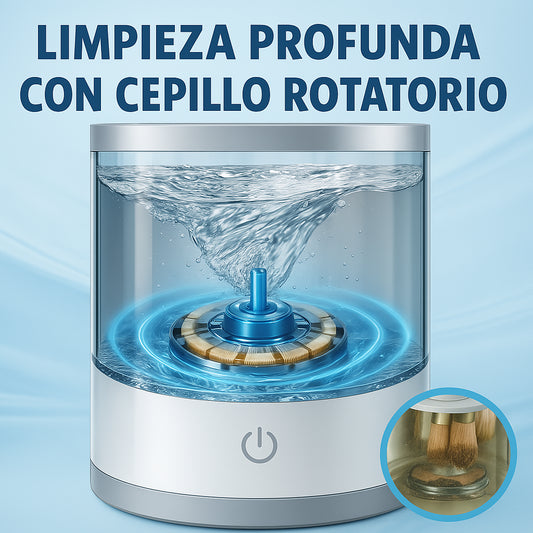 GlowBrush™ - Limpiador Eléctrico de Brochas de Maquillaje - Limpia 4 a 5 Brochas a la vez